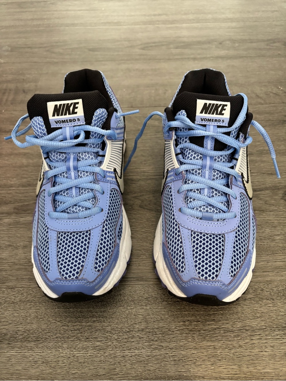 Nike Light Blue and White Mesh Running Sneakers